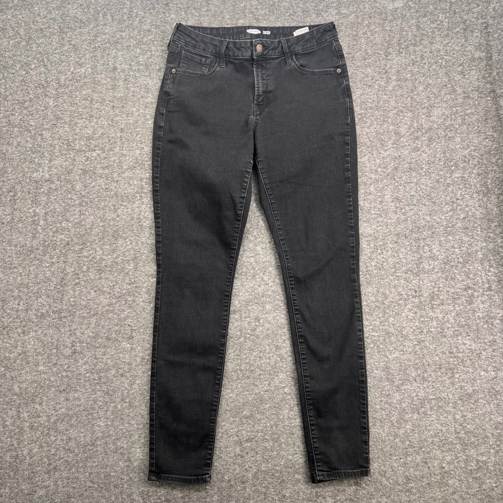 Old Navy Rockstar Super Skinny Black Jeans Womens 12 Long Stretch Denim Pants